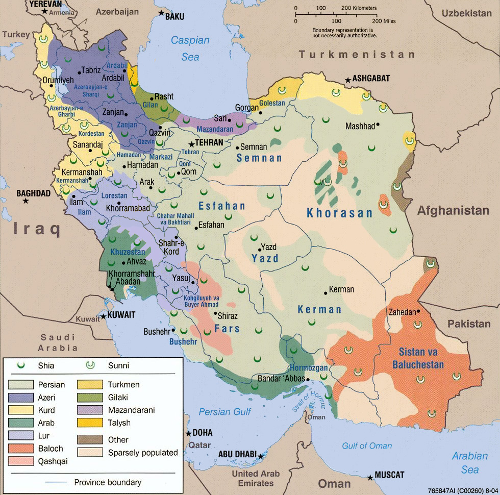 Iran distribuzione etnicoreligiosa